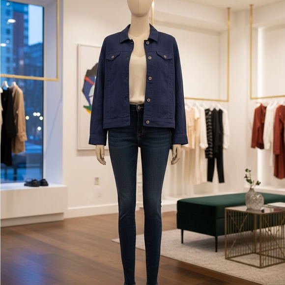 Coldwater Creek Deep Blue linen Jacket - Picture 5 of 6